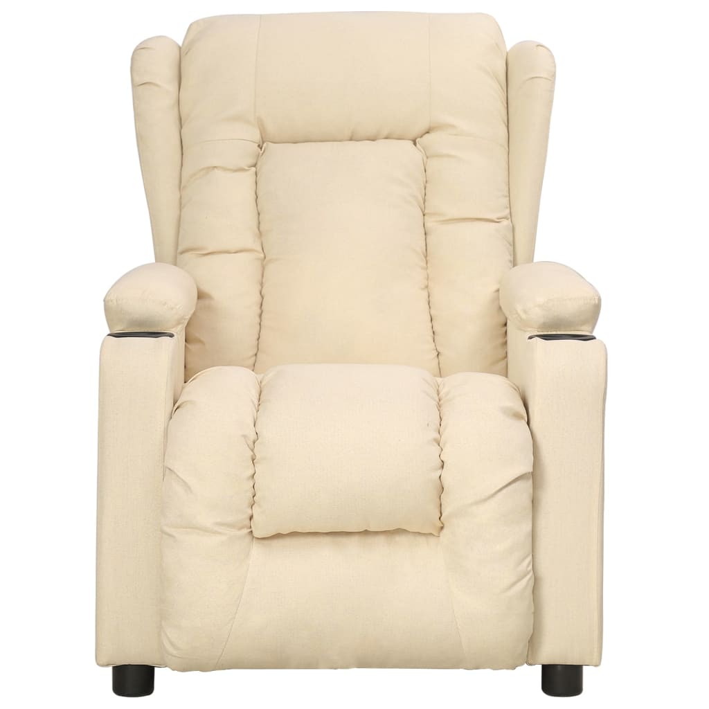 Fauteuil verstelbaar stof crèmekleurig is nu te koop bij PeponiXL, paradijselijk wonen!