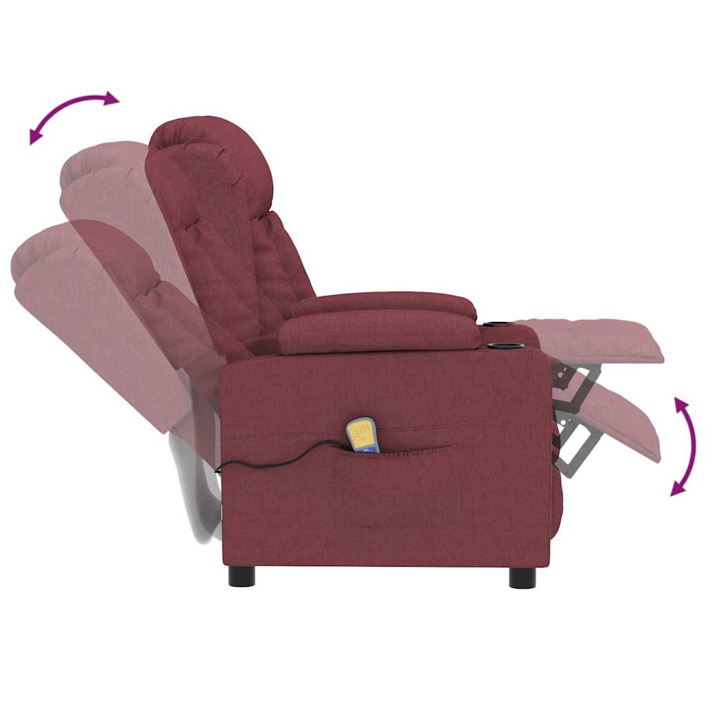 Massagestoel stof wijnrood is nu te koop bij PeponiXL, paradijselijk wonen!