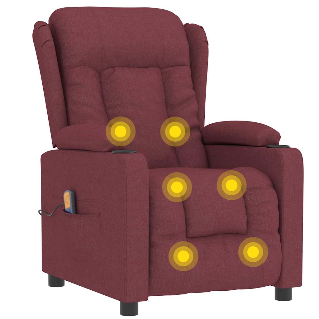 Massagestoel stof wijnrood is nu te koop bij PeponiXL, paradijselijk wonen!