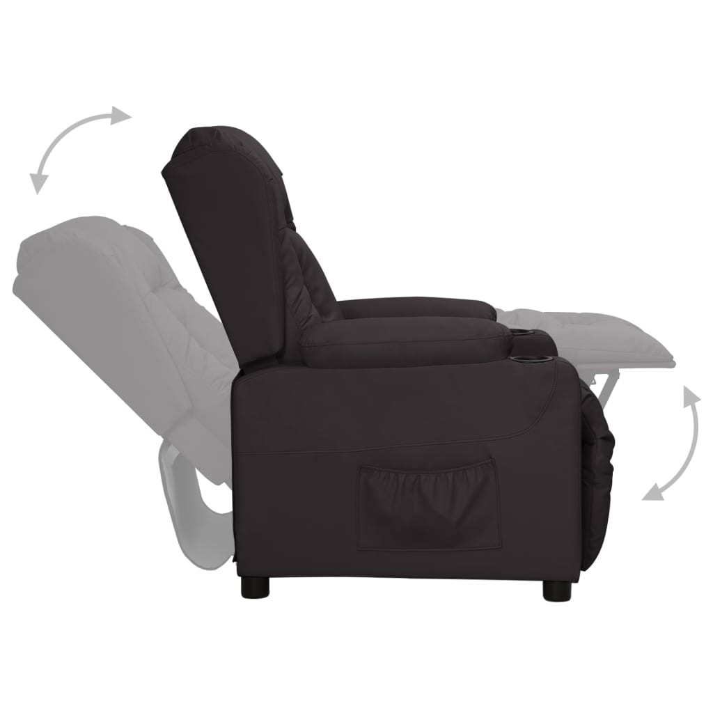 Fauteuil verstelbaar kunstleer zwart is nu te koop bij PeponiXL, paradijselijk wonen!