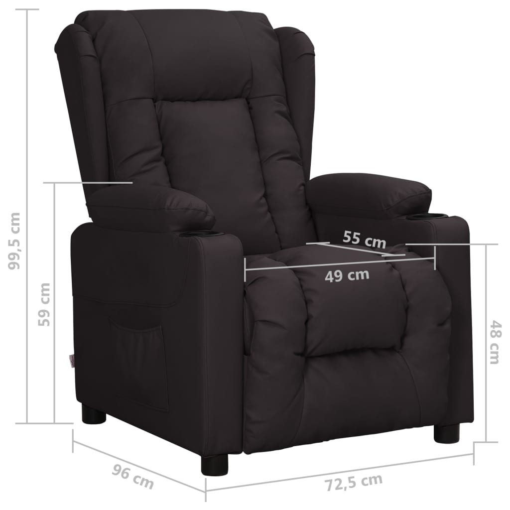 Fauteuil verstelbaar kunstleer zwart is nu te koop bij PeponiXL, paradijselijk wonen!