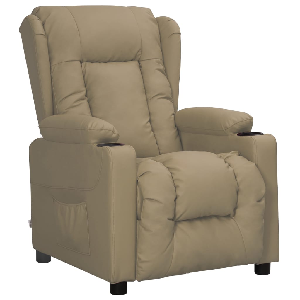 Fauteuil verstelbaar kunstleer cappuccinokleurig is nu te koop bij PeponiXL, paradijselijk wonen!