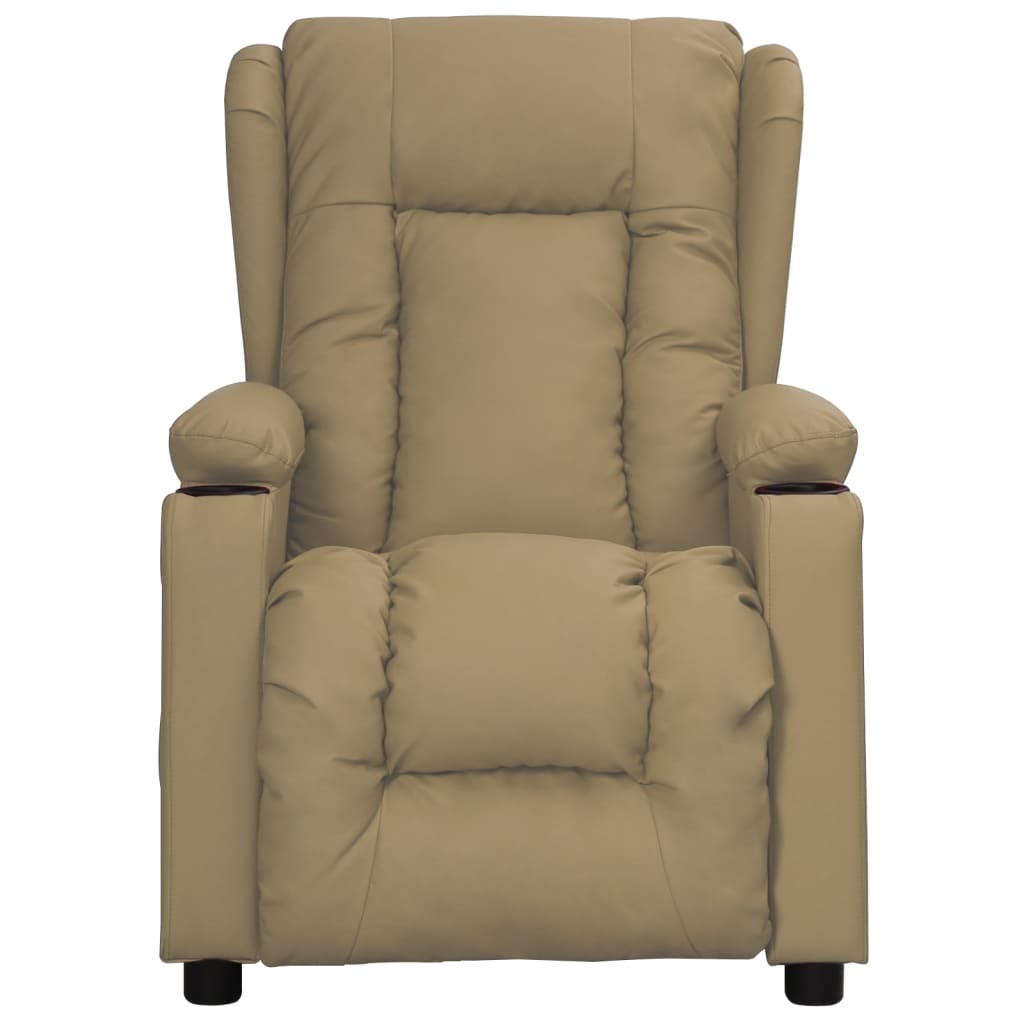 Fauteuil verstelbaar kunstleer cappuccinokleurig is nu te koop bij PeponiXL, paradijselijk wonen!