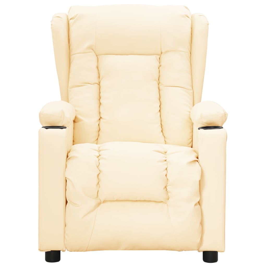 Fauteuil verstelbaar kunstleer crèmekleurig is nu te koop bij PeponiXL, paradijselijk wonen!