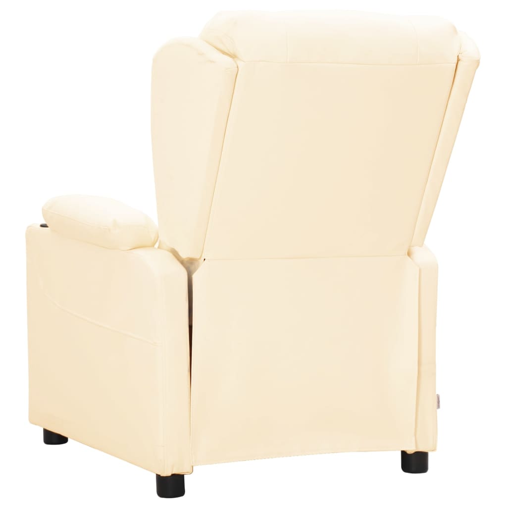 Fauteuil verstelbaar kunstleer crèmekleurig is nu te koop bij PeponiXL, paradijselijk wonen!