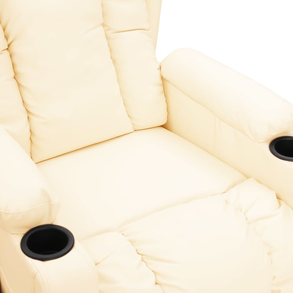 Fauteuil verstelbaar kunstleer crèmekleurig is nu te koop bij PeponiXL, paradijselijk wonen!