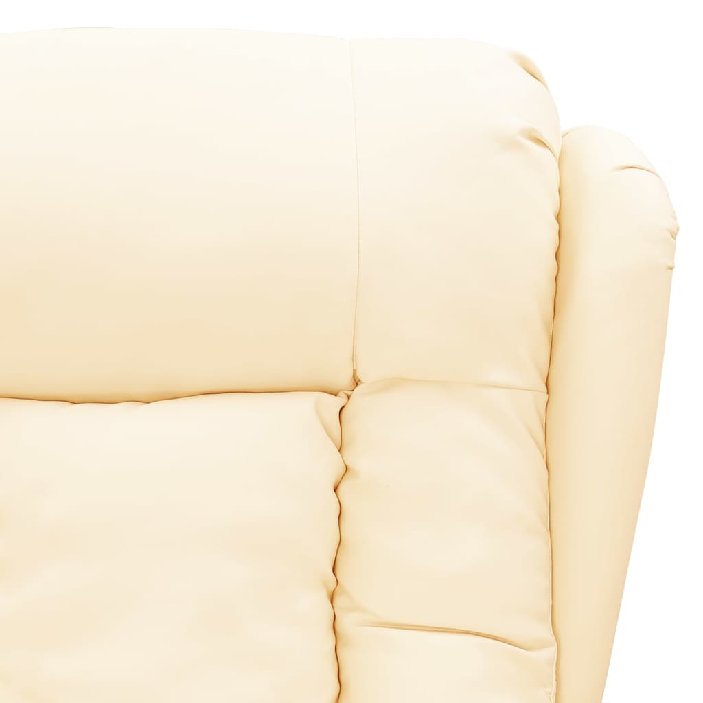 Fauteuil verstelbaar kunstleer crèmekleurig is nu te koop bij PeponiXL, paradijselijk wonen!
