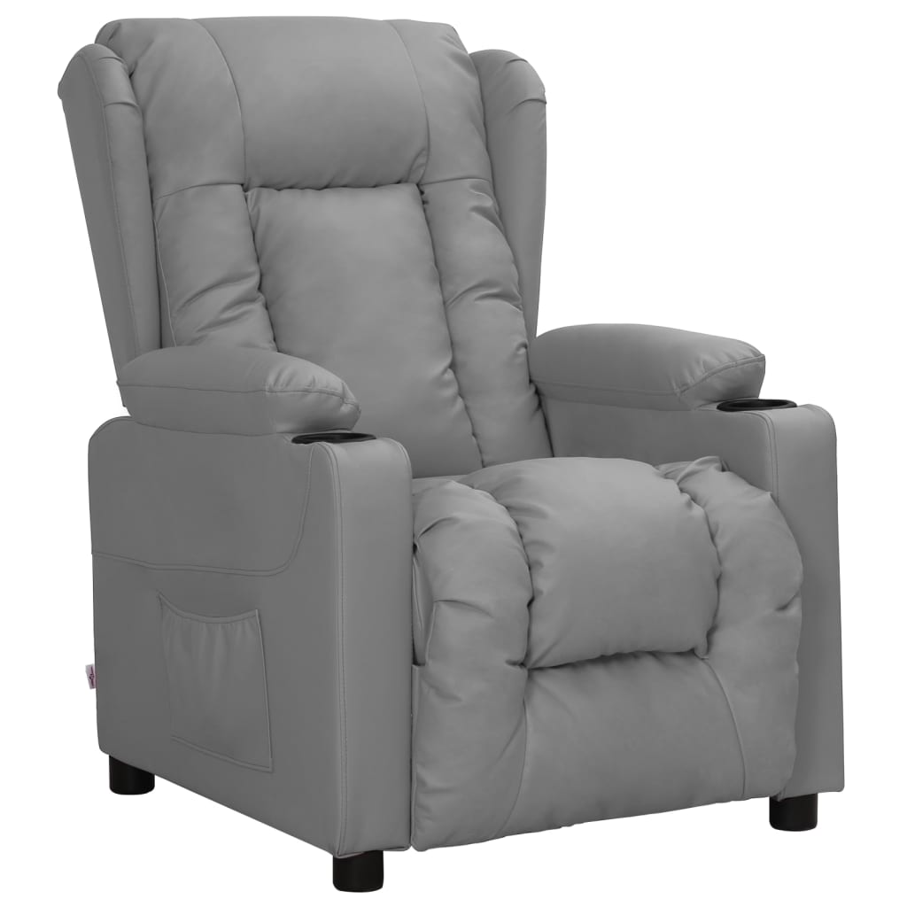 Fauteuil verstelbaar kunstleer grijs is nu te koop bij PeponiXL, paradijselijk wonen!