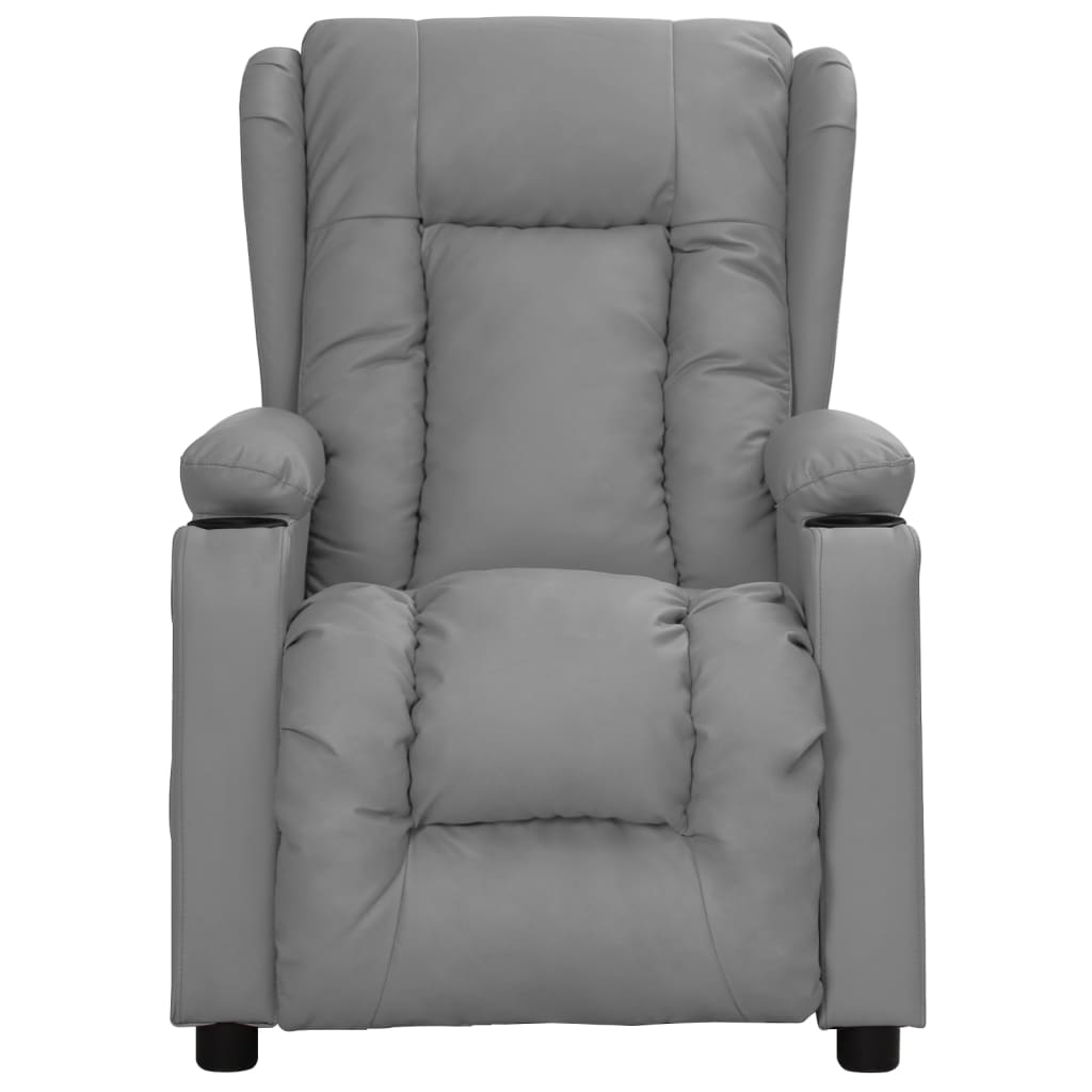 Fauteuil verstelbaar kunstleer grijs is nu te koop bij PeponiXL, paradijselijk wonen!