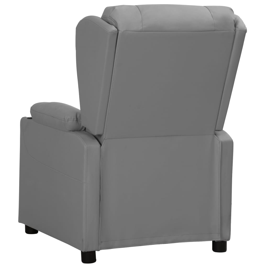 Fauteuil verstelbaar kunstleer grijs is nu te koop bij PeponiXL, paradijselijk wonen!