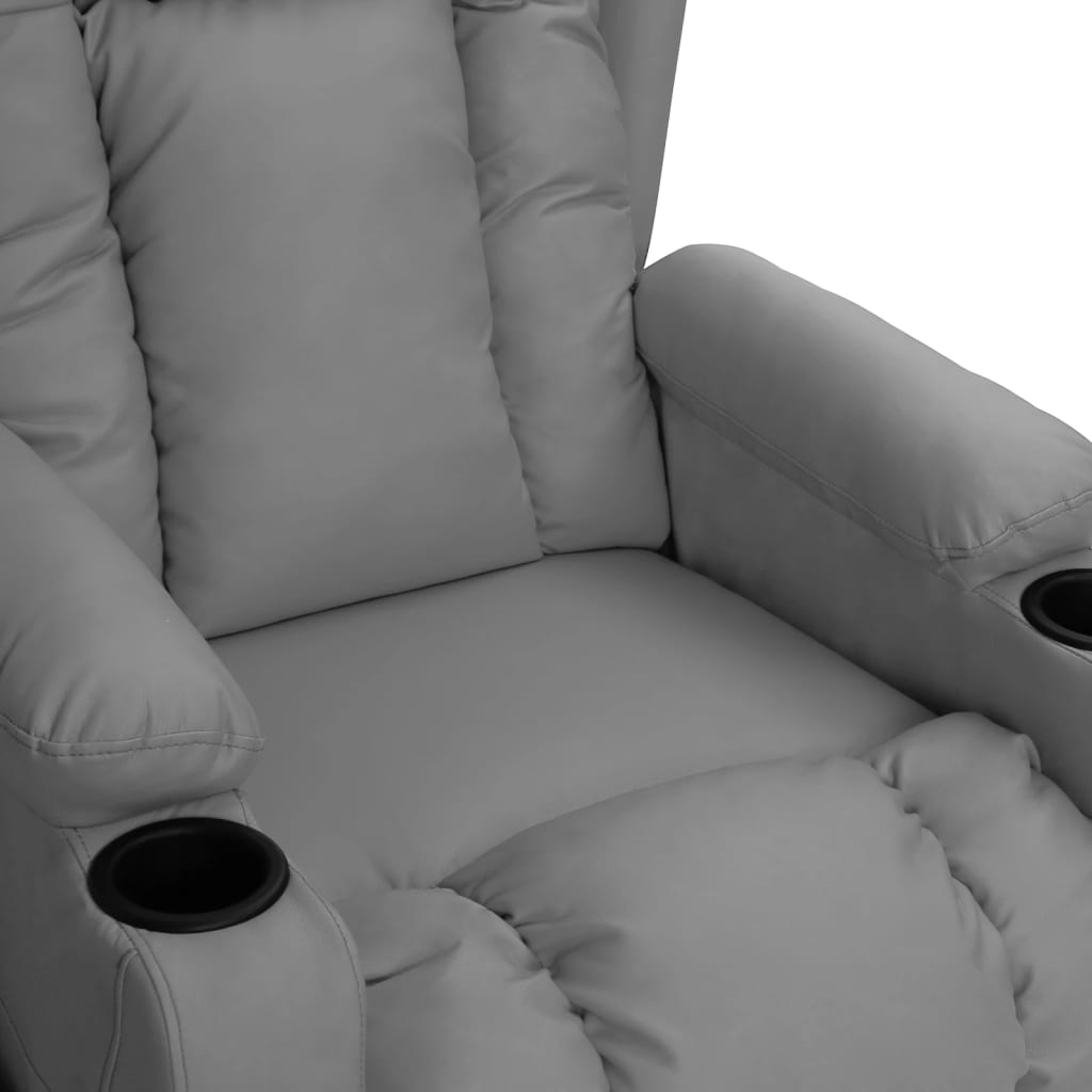 Fauteuil verstelbaar kunstleer grijs is nu te koop bij PeponiXL, paradijselijk wonen!