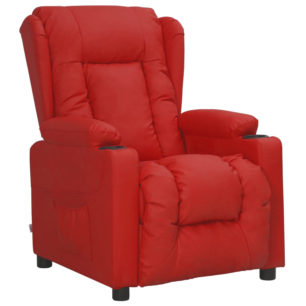 Fauteuil verstelbaar kunstleer wijnrood is nu te koop bij PeponiXL, paradijselijk wonen!