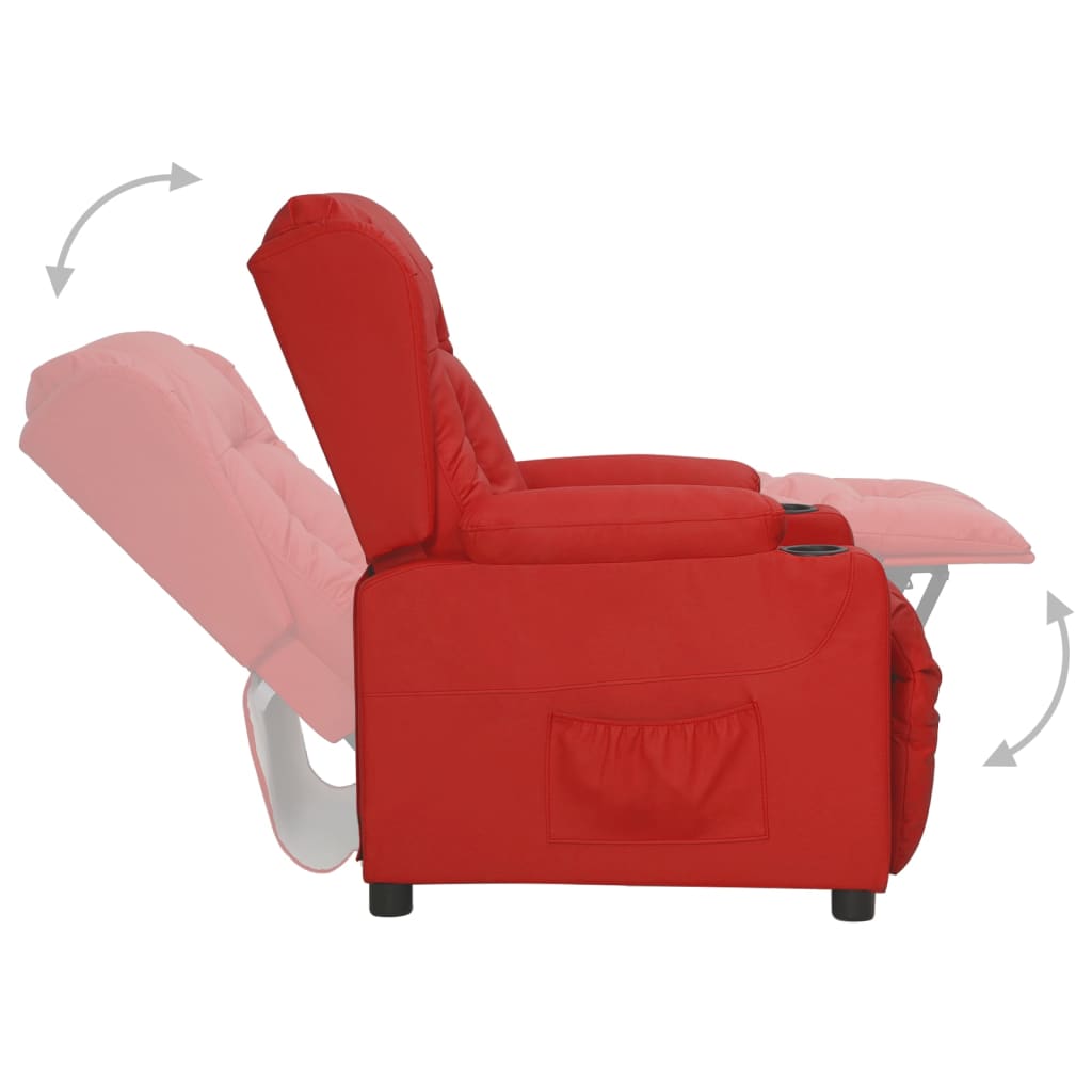 Fauteuil verstelbaar kunstleer wijnrood is nu te koop bij PeponiXL, paradijselijk wonen!