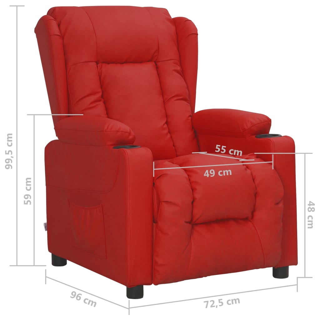 Fauteuil verstelbaar kunstleer wijnrood is nu te koop bij PeponiXL, paradijselijk wonen!