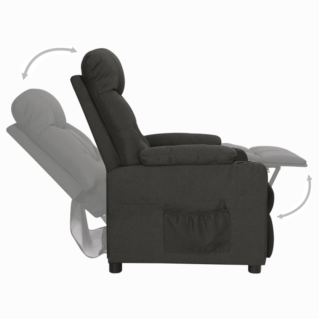 Fauteuil verstelbaar stof zwart is nu te koop bij PeponiXL, paradijselijk wonen!