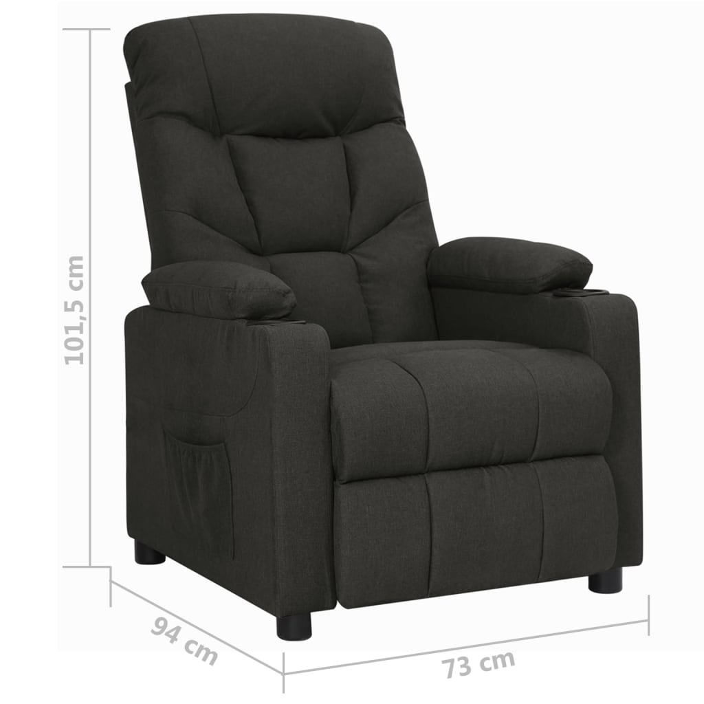 Fauteuil verstelbaar stof zwart is nu te koop bij PeponiXL, paradijselijk wonen!