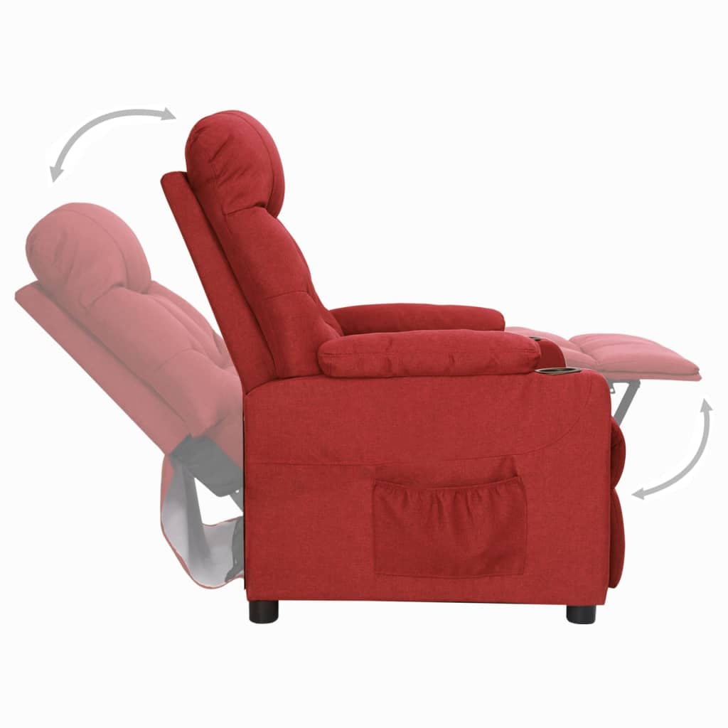 Fauteuil verstelbaar stof wijnrood is nu te koop bij PeponiXL, paradijselijk wonen!