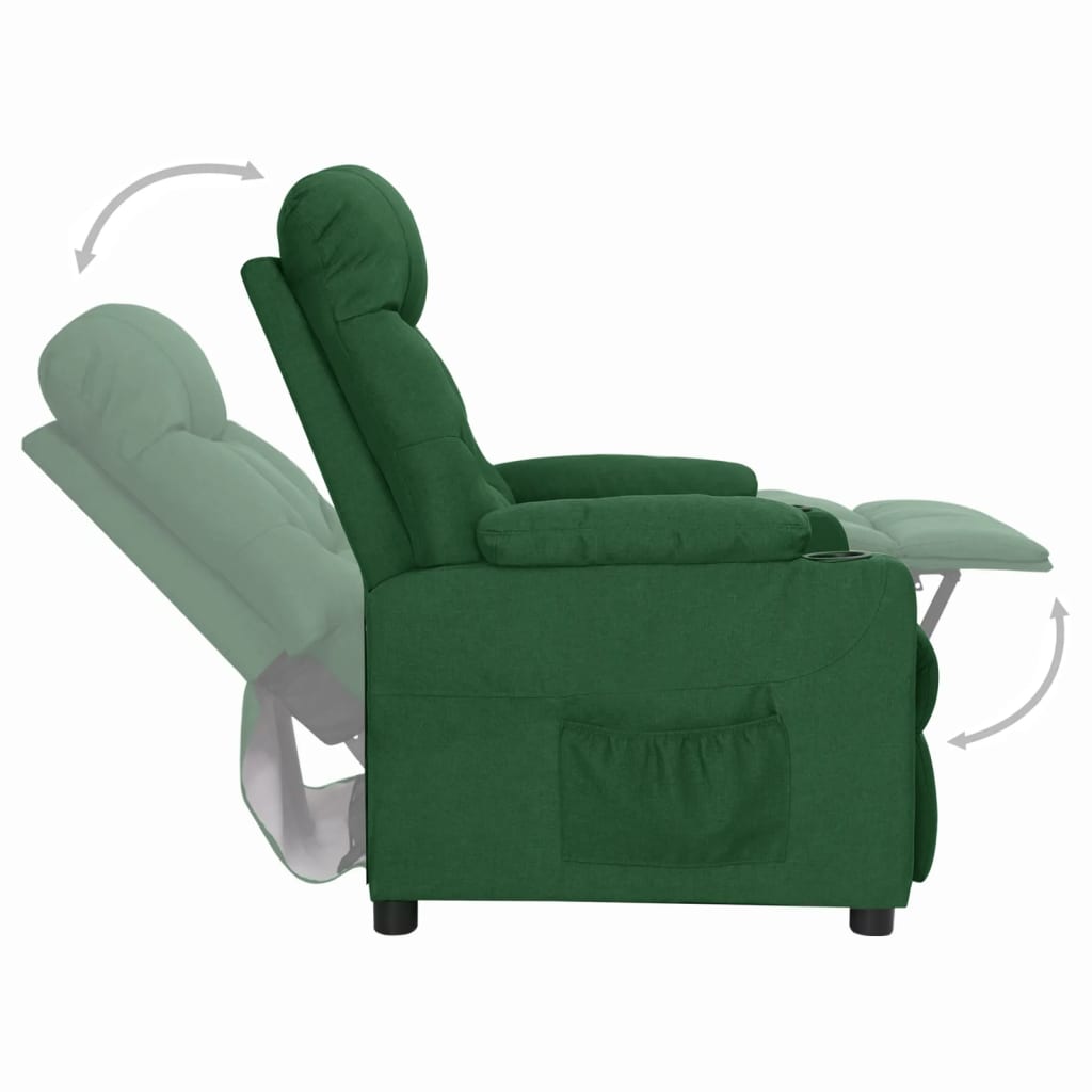 Fauteuil verstelbaar stof donkergroen is nu te koop bij PeponiXL, paradijselijk wonen!