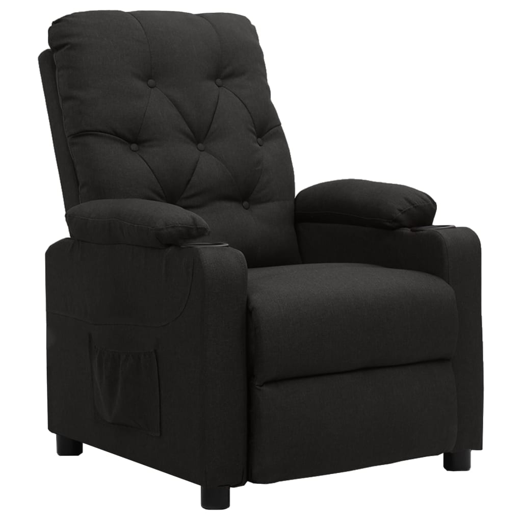 Fauteuil verstelbaar stof zwart is nu te koop bij PeponiXL, paradijselijk wonen!