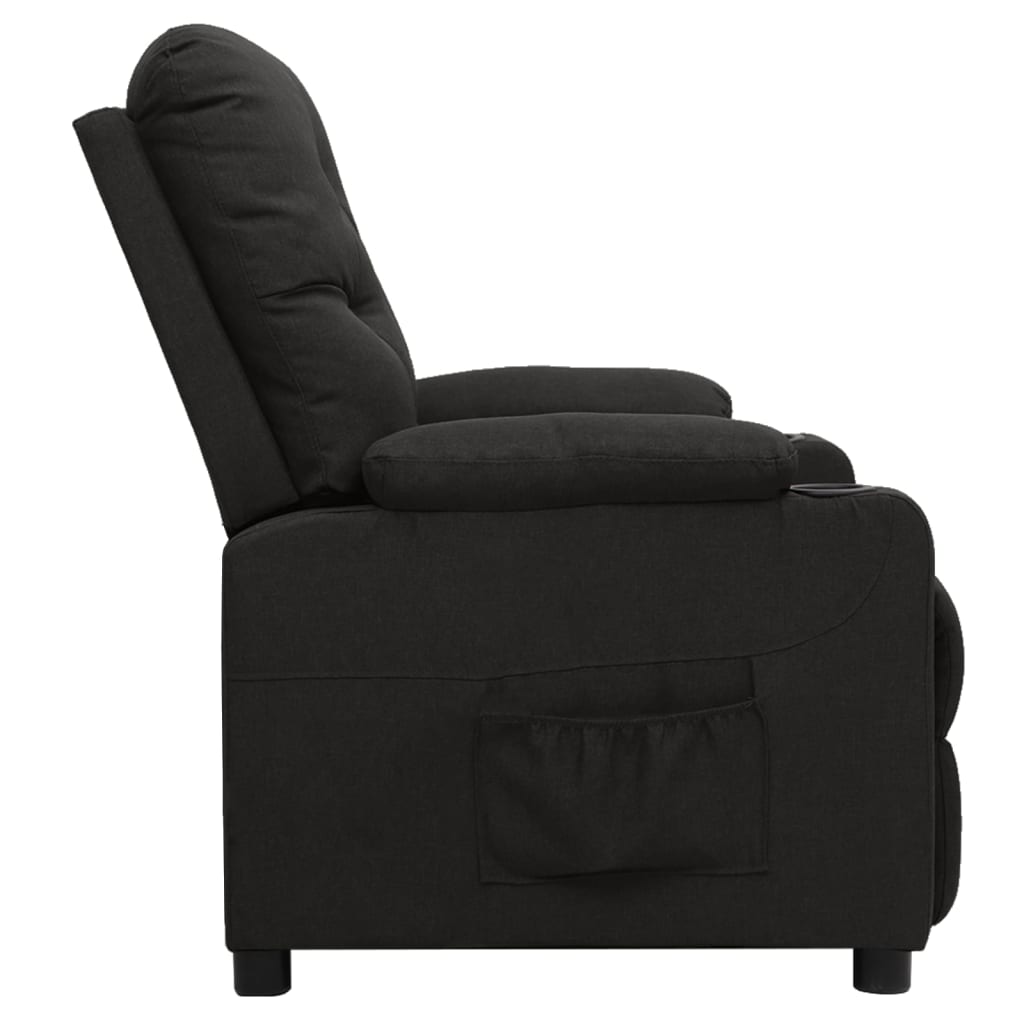 Fauteuil verstelbaar stof zwart is nu te koop bij PeponiXL, paradijselijk wonen!