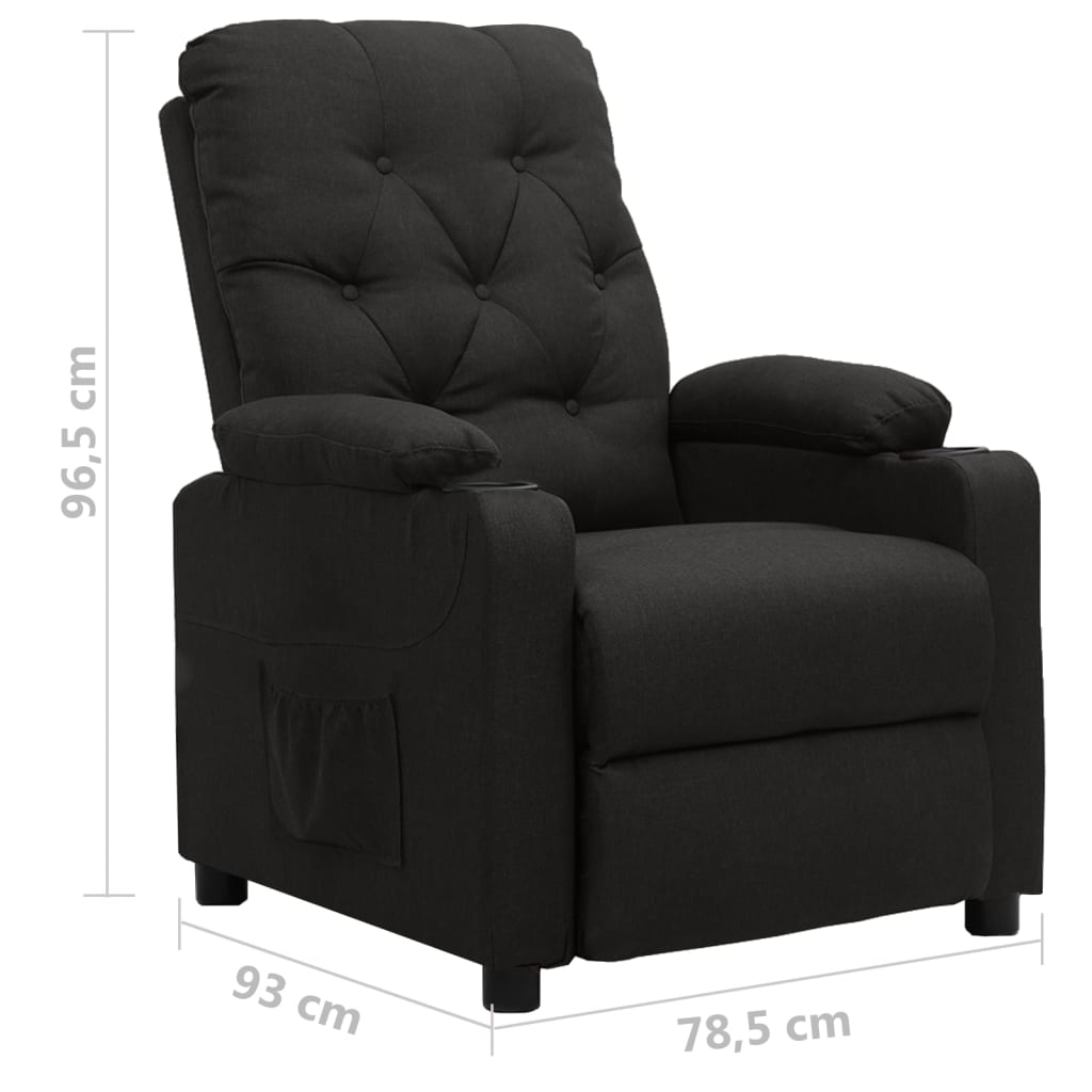 Fauteuil verstelbaar stof zwart is nu te koop bij PeponiXL, paradijselijk wonen!