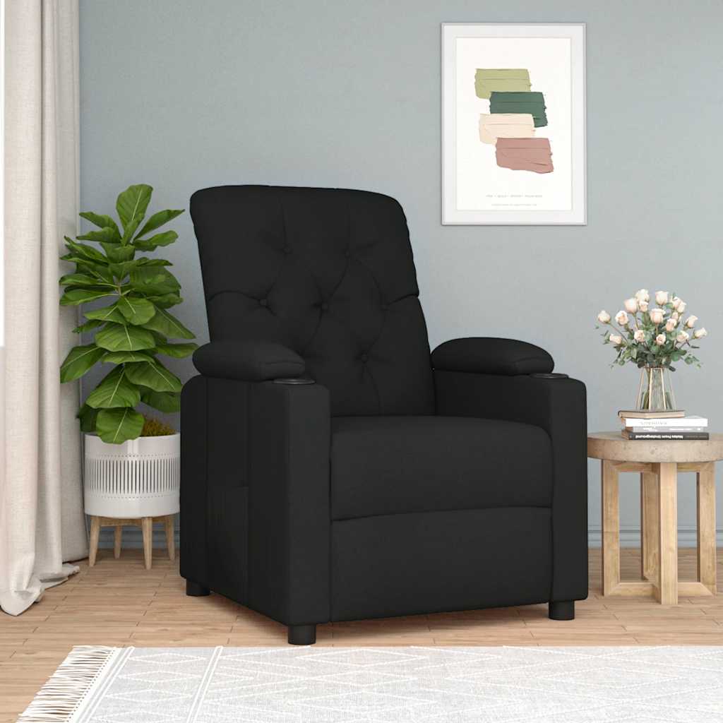 Fauteuil verstelbaar stof zwart is nu te koop bij PeponiXL, paradijselijk wonen!