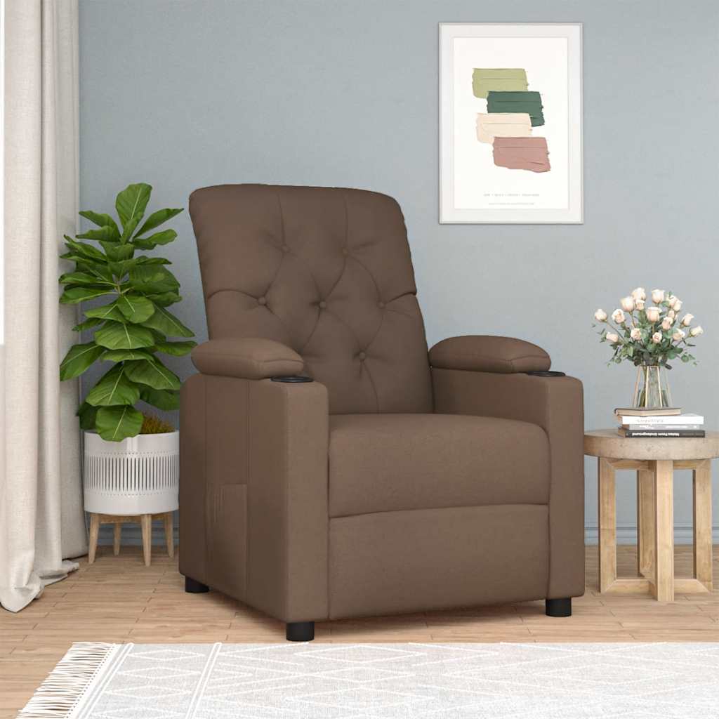 Fauteuil verstelbaar stof bruin is nu te koop bij PeponiXL, paradijselijk wonen!