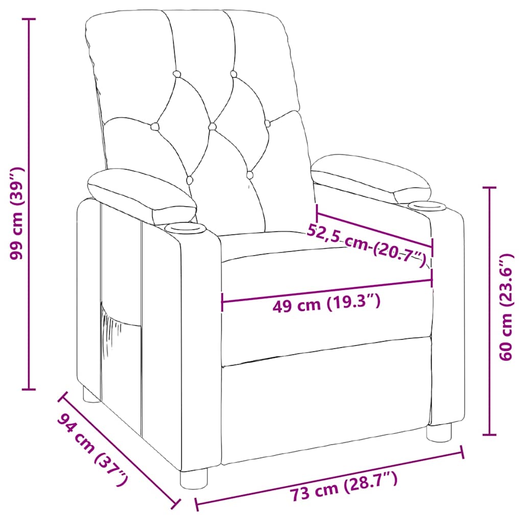 Fauteuil verstelbaar stof donkerbruin is nu te koop bij PeponiXL, paradijselijk wonen!