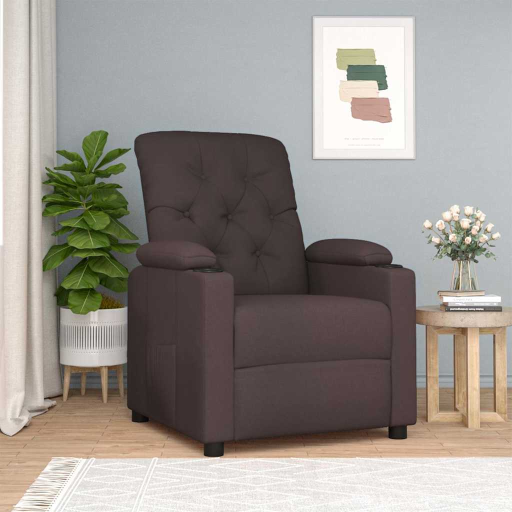 Fauteuil verstelbaar stof donkerbruin is nu te koop bij PeponiXL, paradijselijk wonen!