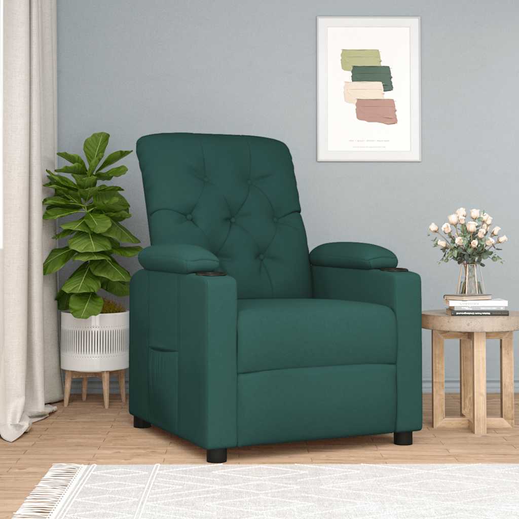 Fauteuil verstelbaar stof donkergroen is nu te koop bij PeponiXL, paradijselijk wonen!
