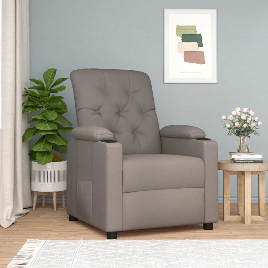 Fauteuil verstelbaar stof taupe is nu te koop bij PeponiXL, paradijselijk wonen!