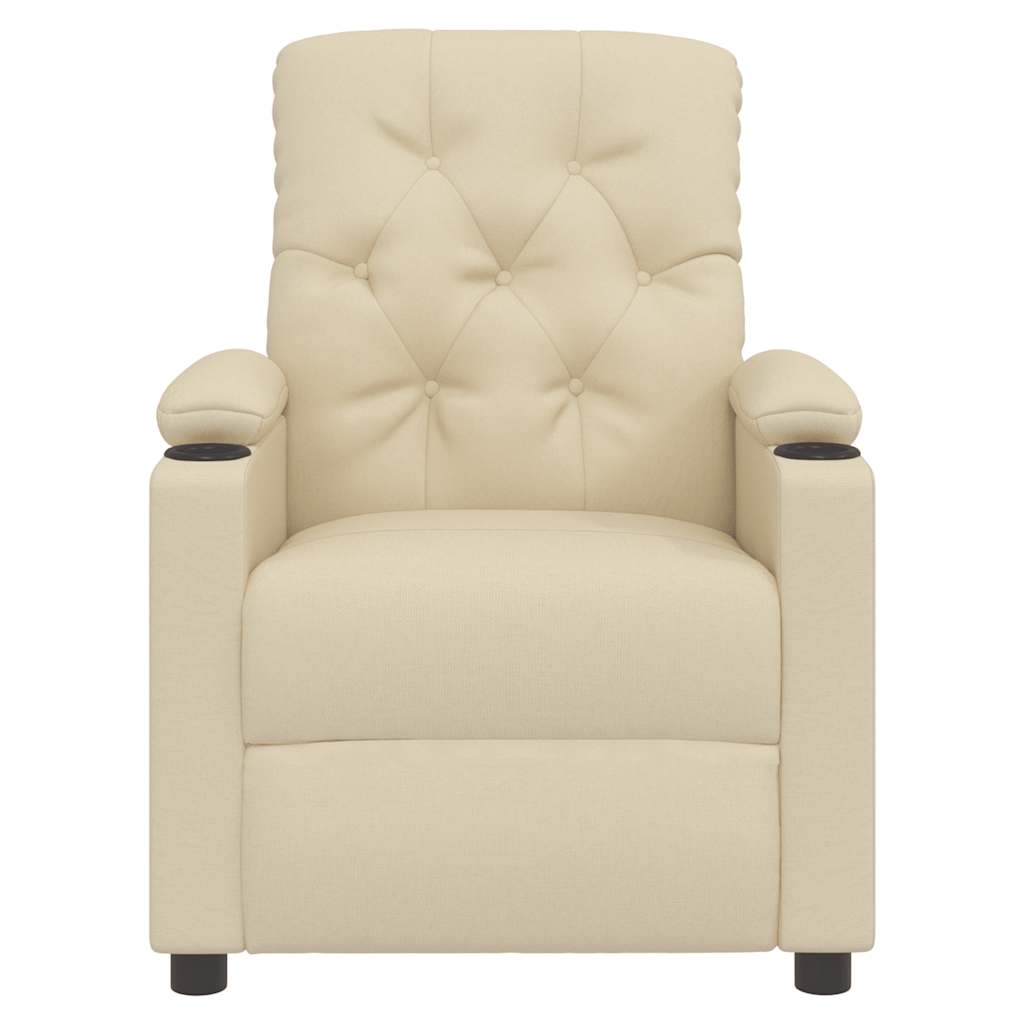 Fauteuil verstelbaar stof crèmekleurig is nu te koop bij PeponiXL, paradijselijk wonen!