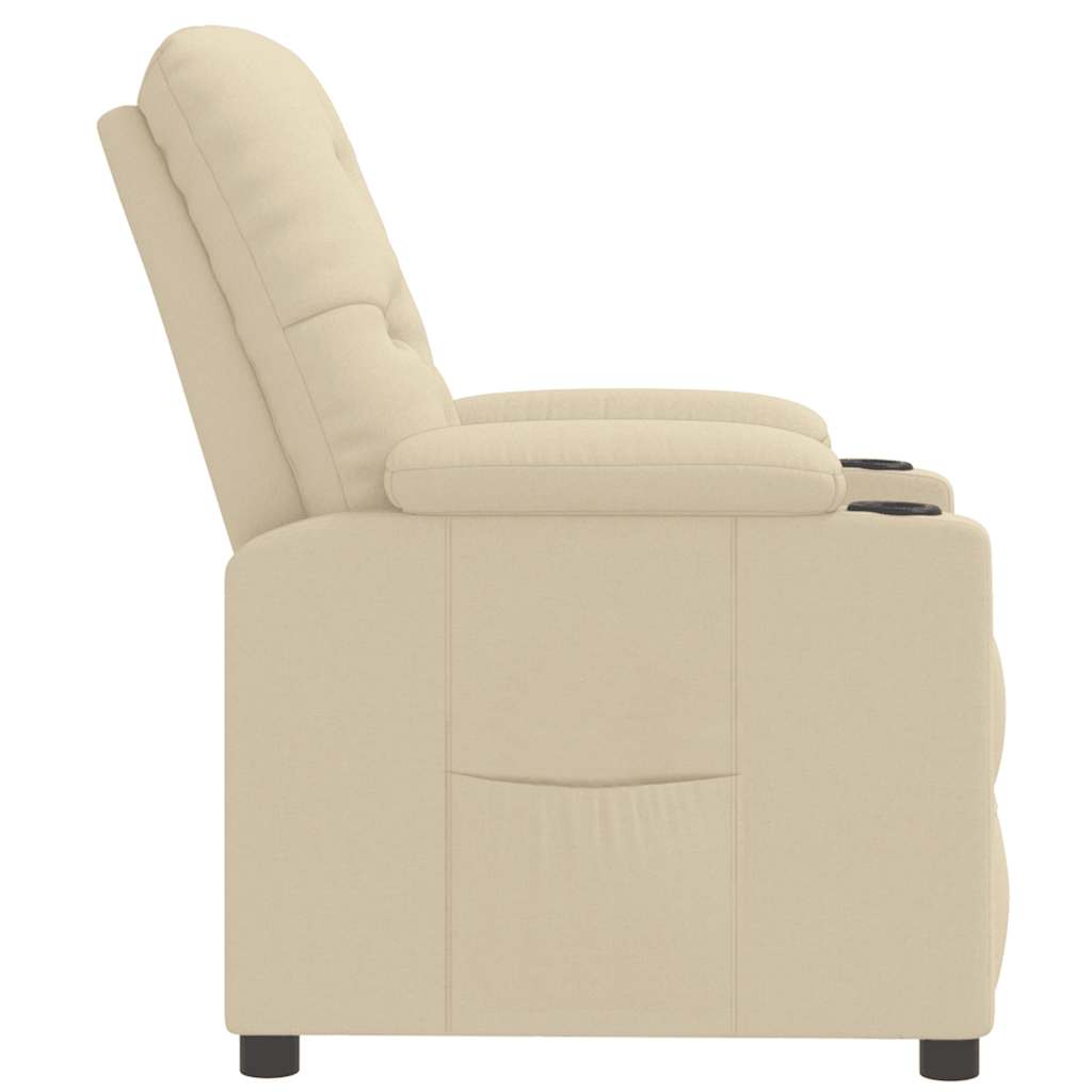 Fauteuil verstelbaar stof crèmekleurig is nu te koop bij PeponiXL, paradijselijk wonen!