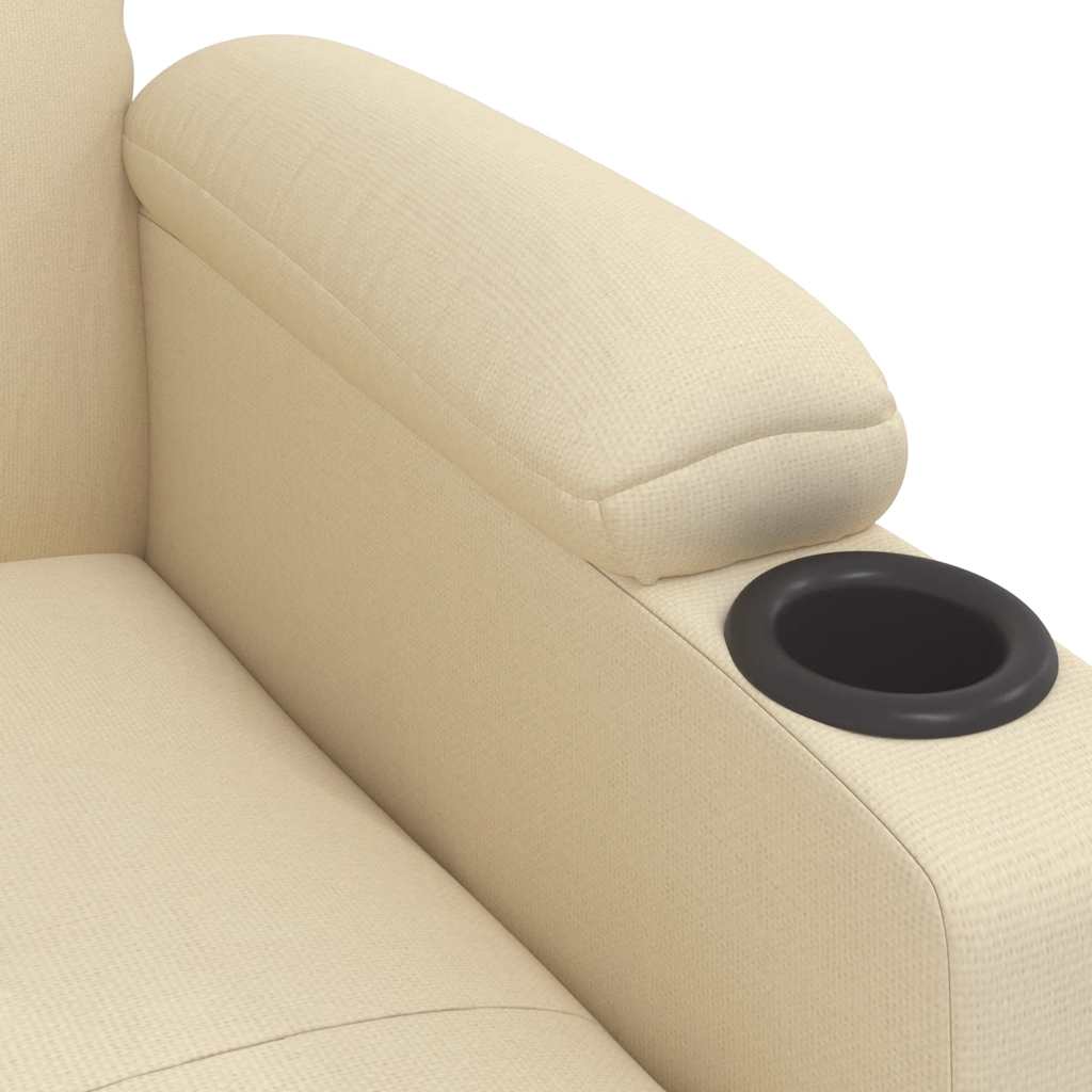 Fauteuil verstelbaar stof crèmekleurig is nu te koop bij PeponiXL, paradijselijk wonen!
