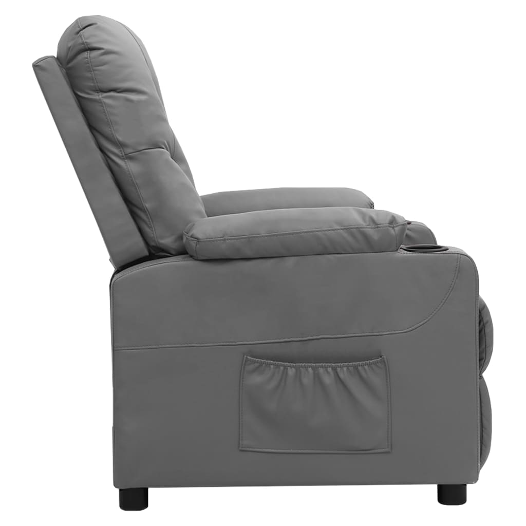 Fauteuil verstelbaar kunstleer grijs is nu te koop bij PeponiXL, paradijselijk wonen!
