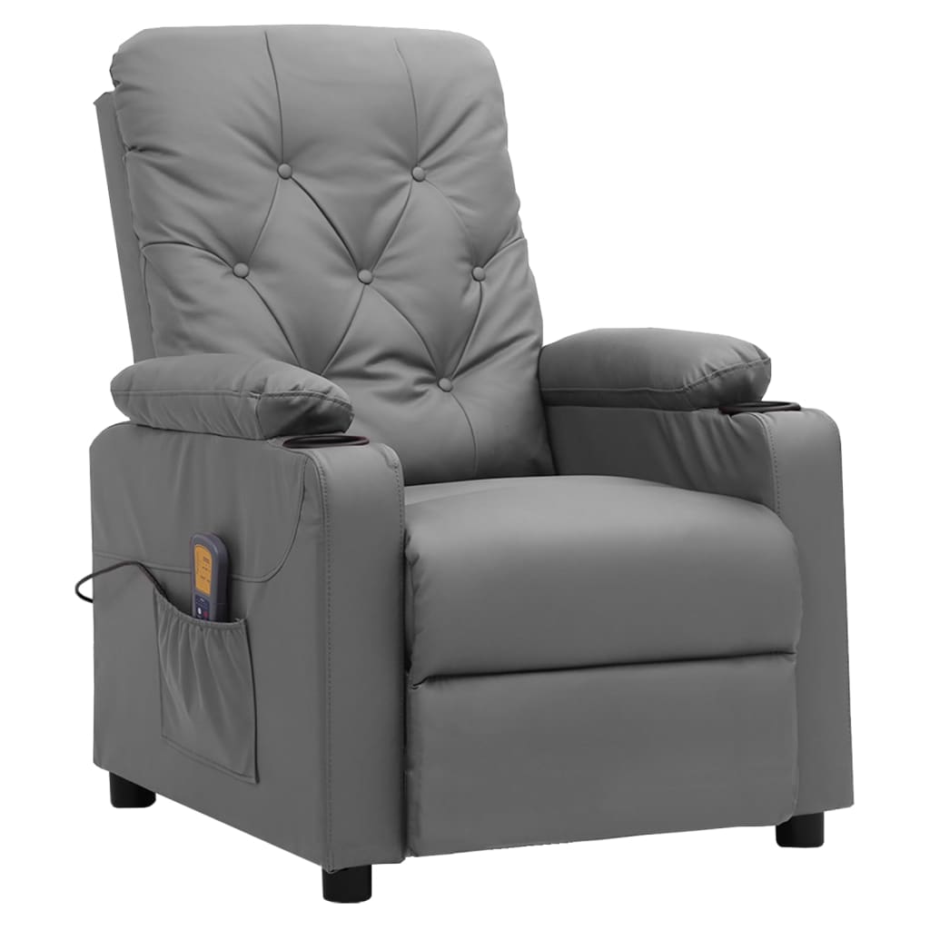 Massagestoel kunstleer grijs is nu te koop bij PeponiXL, paradijselijk wonen!