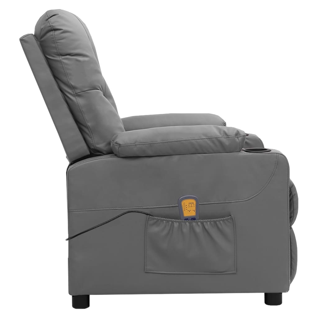Massagestoel kunstleer grijs is nu te koop bij PeponiXL, paradijselijk wonen!
