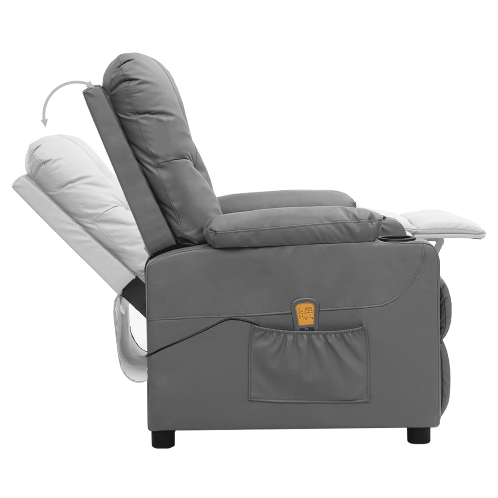 Massagestoel kunstleer grijs is nu te koop bij PeponiXL, paradijselijk wonen!