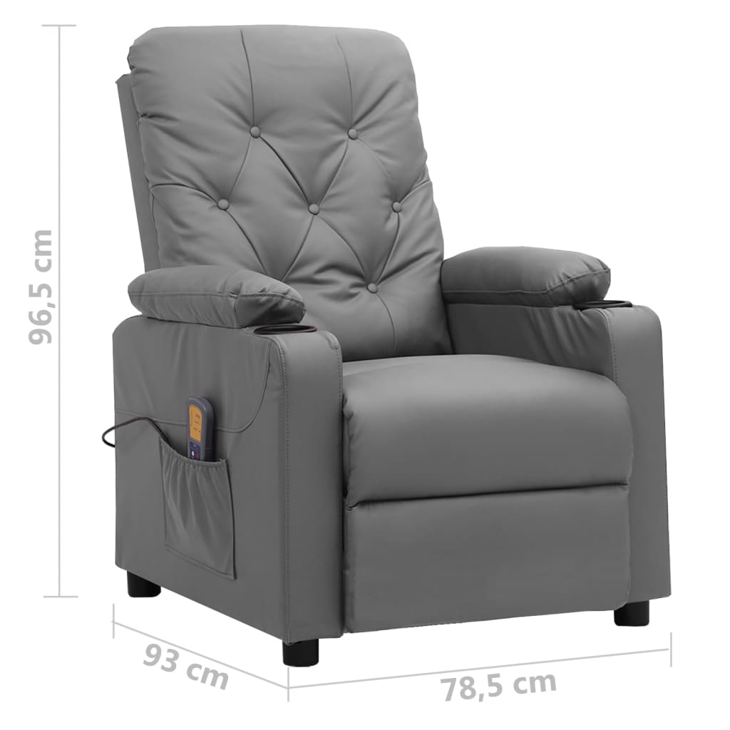 Massagestoel kunstleer grijs is nu te koop bij PeponiXL, paradijselijk wonen!