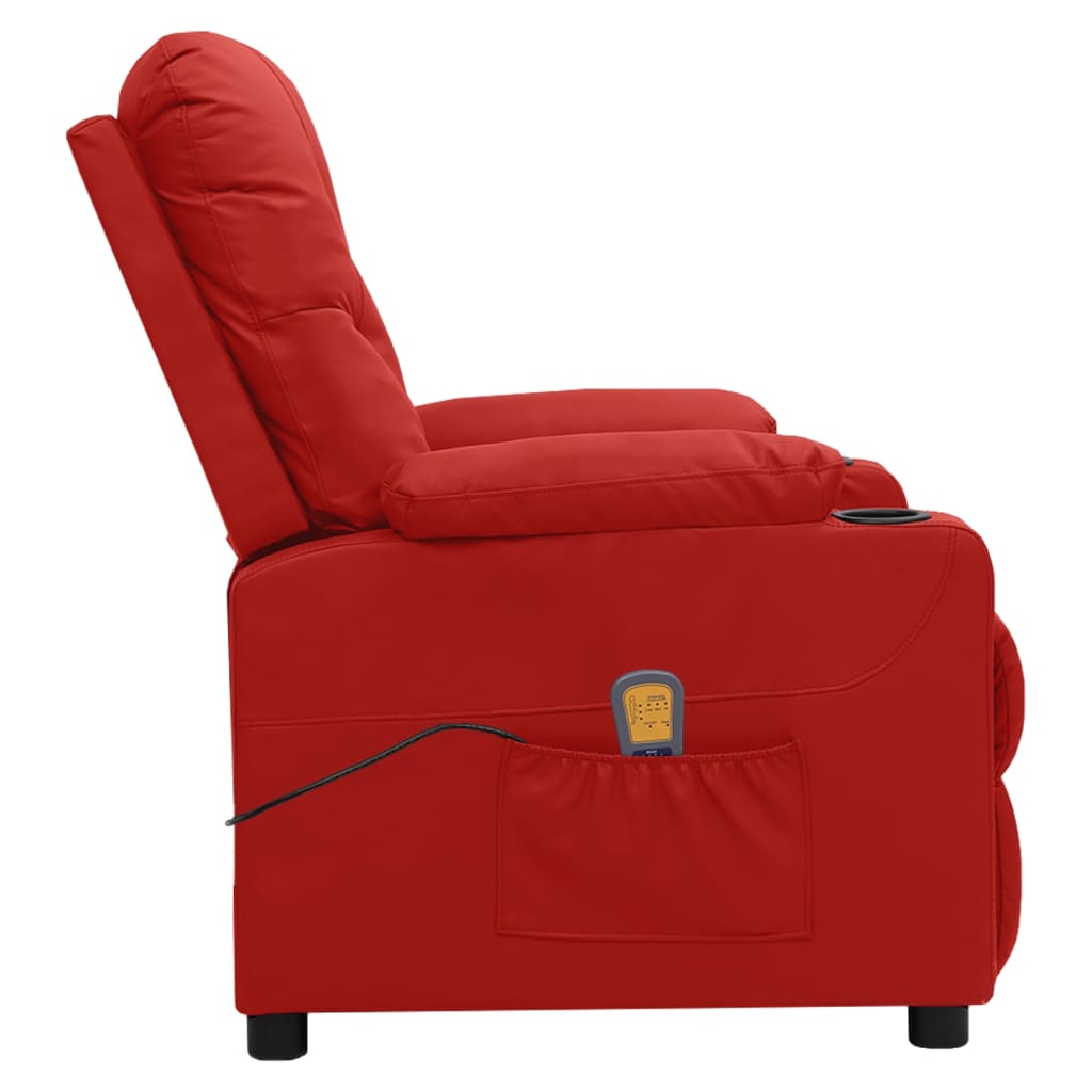 Massagestoel kunstleer wijnrood is nu te koop bij PeponiXL, paradijselijk wonen!