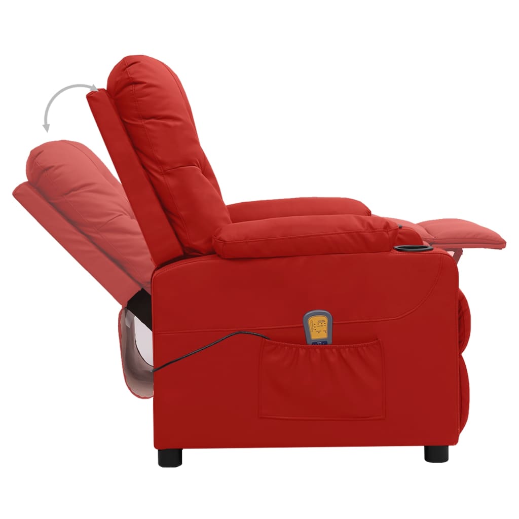 Massagestoel kunstleer wijnrood is nu te koop bij PeponiXL, paradijselijk wonen!