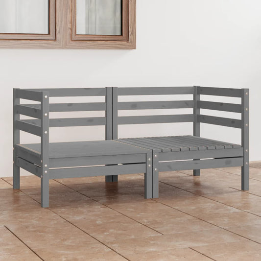 Tuinbank 2-zits massief grenenhout grijs is nu te koop bij PeponiXL, paradijselijk wonen!
