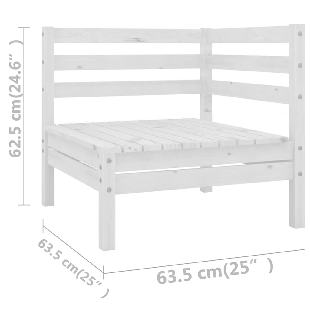 8-delige Loungeset massief grenenhout wit is nu te koop bij PeponiXL, paradijselijk wonen!
