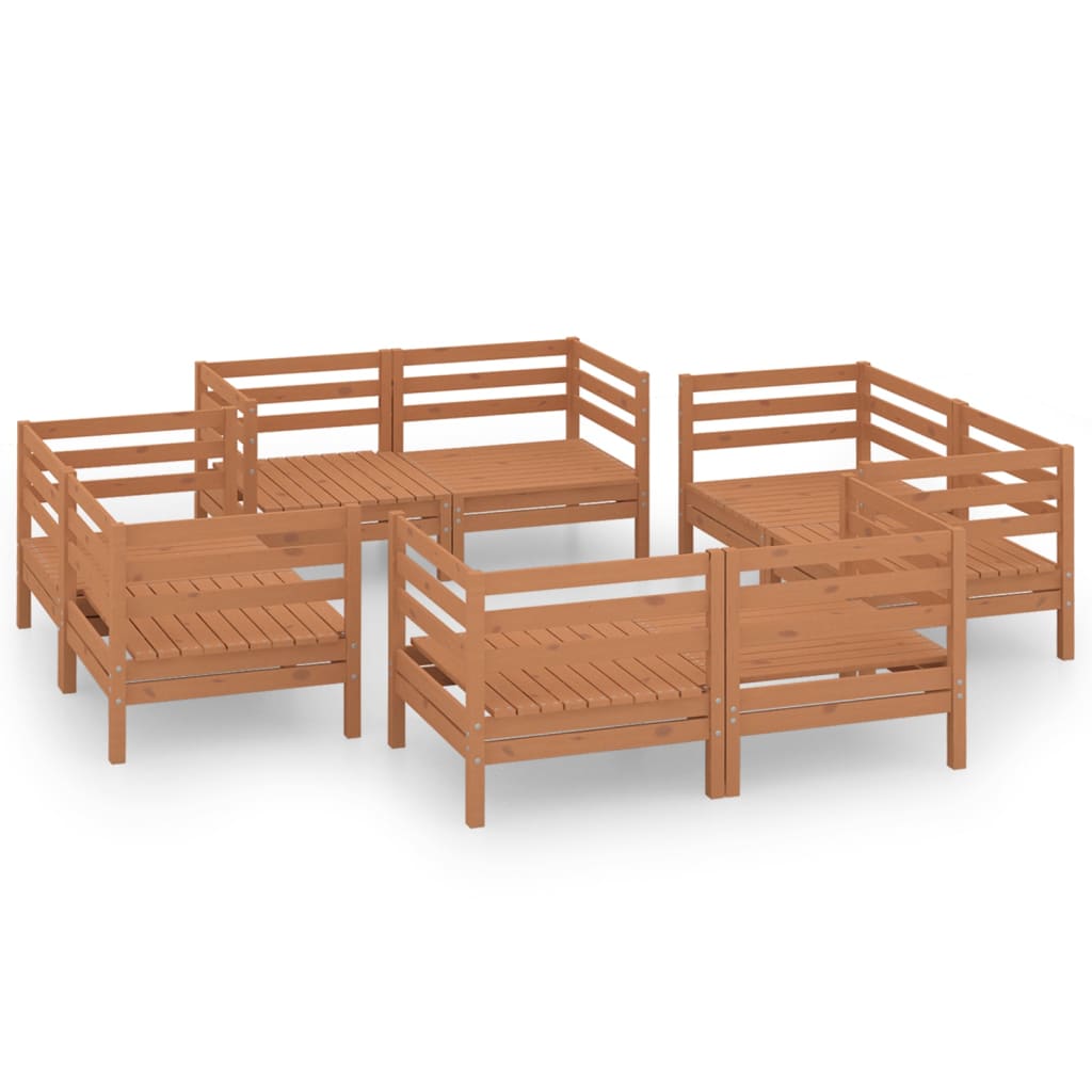 8-delige Loungeset massief grenenhout honingbruin is nu te koop bij PeponiXL, paradijselijk wonen!
