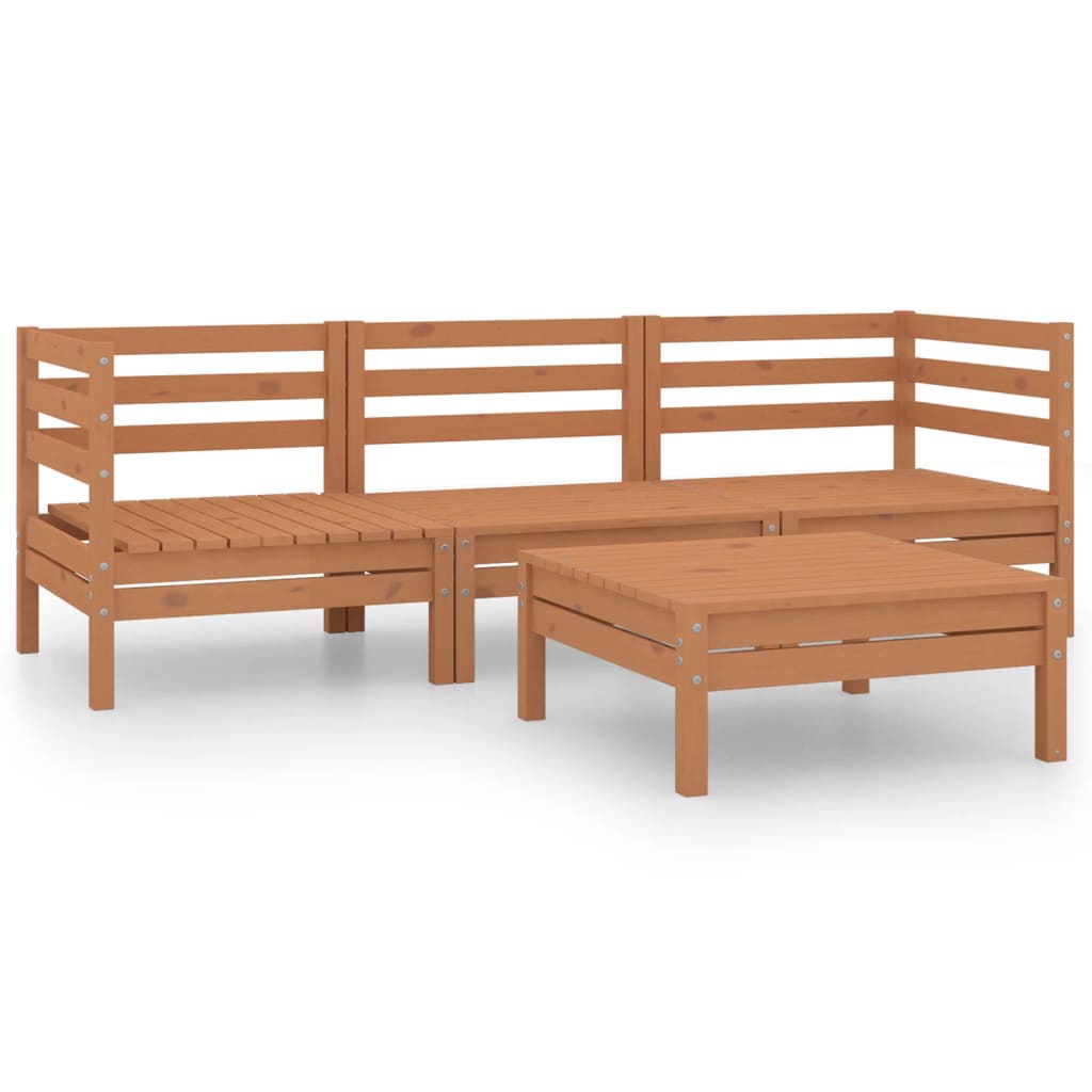 4-delige Loungeset massief grenenhout honingbruin is nu te koop bij PeponiXL, paradijselijk wonen!