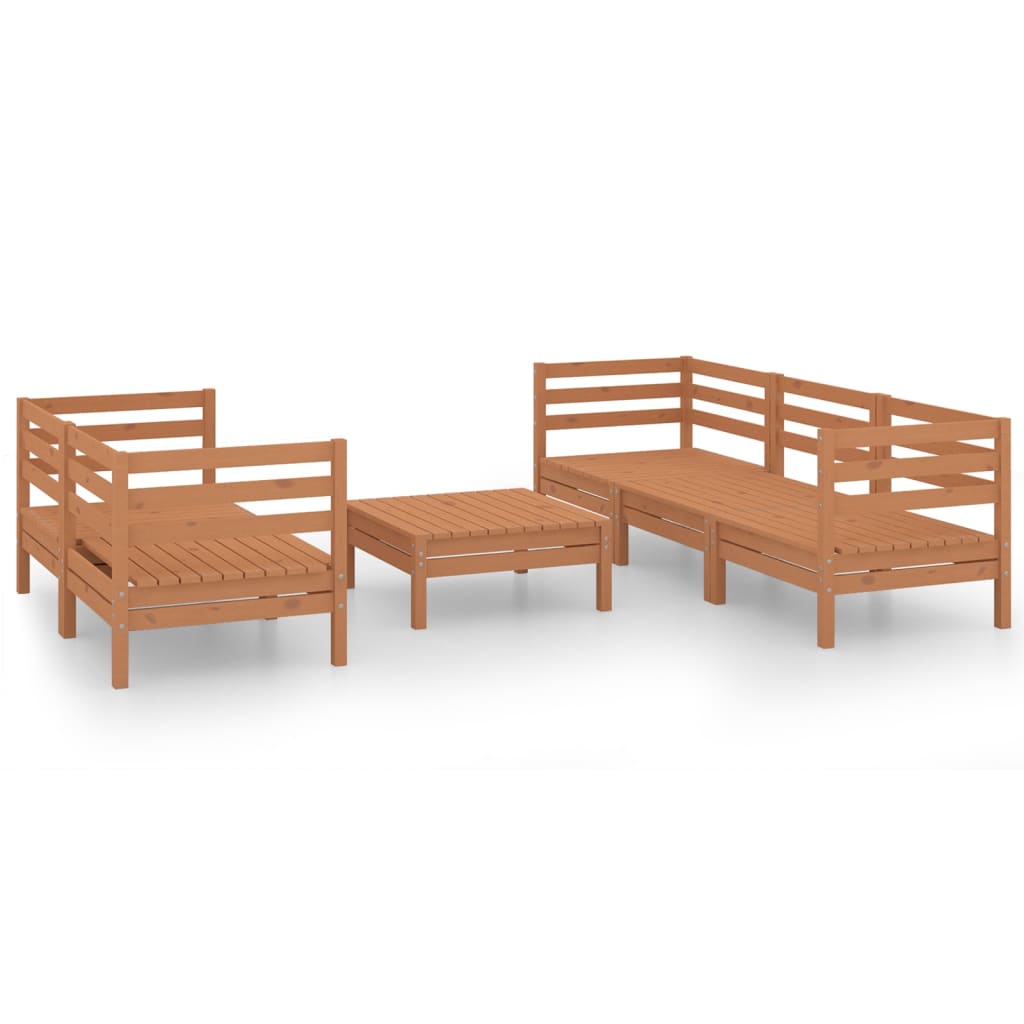 6-delige Loungeset massief grenenhout honingbruin is nu te koop bij PeponiXL, paradijselijk wonen!