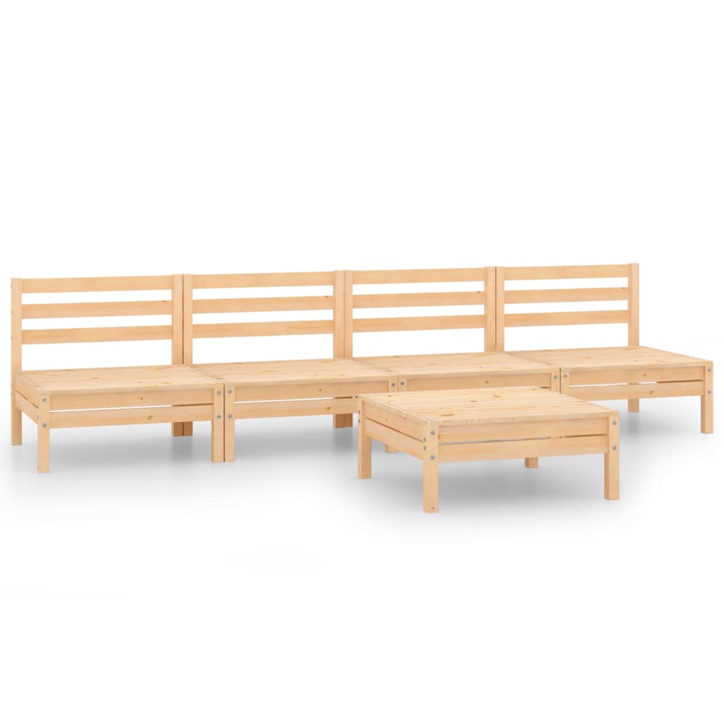5-delige Loungeset massief grenenhout is nu te koop bij PeponiXL, paradijselijk wonen!
