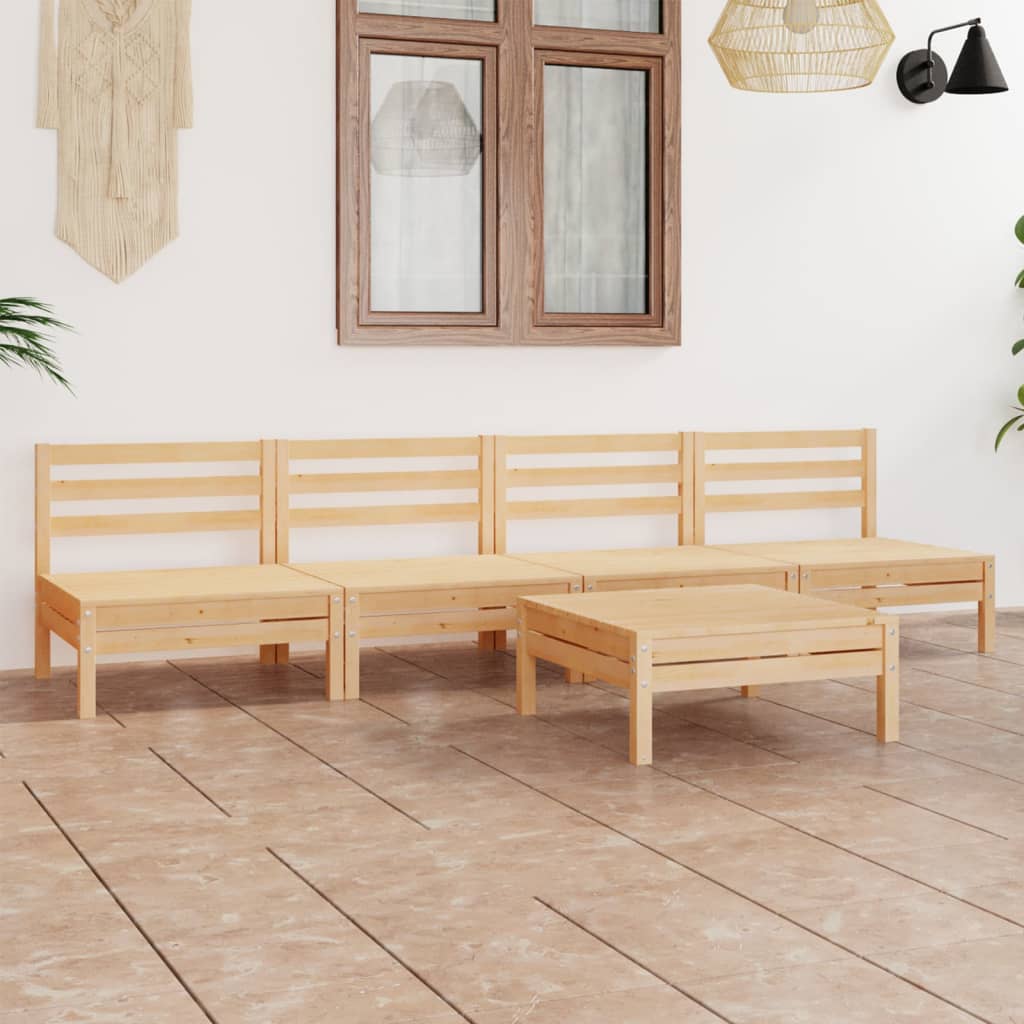 5-delige Loungeset massief grenenhout is nu te koop bij PeponiXL, paradijselijk wonen!