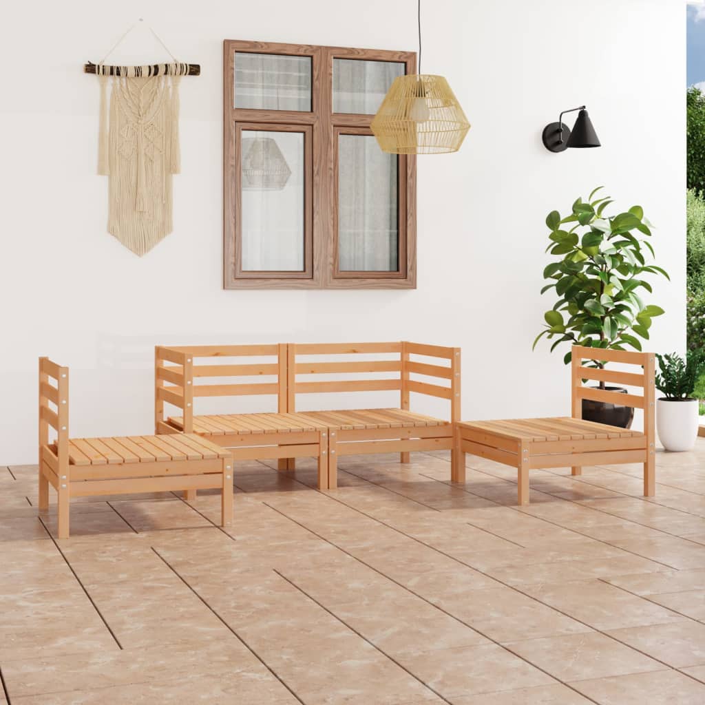 4-delige Loungeset massief grenenhout is nu te koop bij PeponiXL, paradijselijk wonen!
