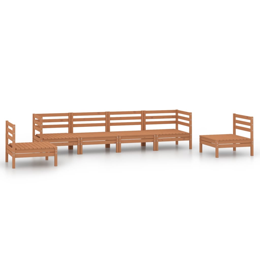 6-delige Loungeset massief grenenhout honingbruin is nu te koop bij PeponiXL, paradijselijk wonen!